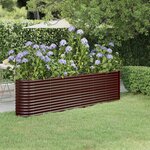 vidaXL Lit surélevé de jardin Acier enduit de poudre marron