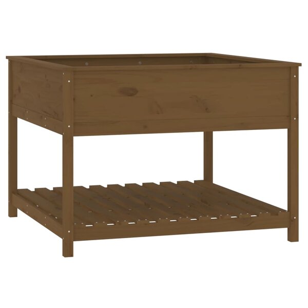 vidaXL Jardinière et étagère Marron miel 111 5x111 5x81 cm Bois de pin
