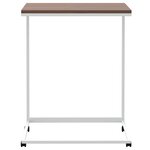 vidaXL Table d'appoint avec roues Blanc 55x35x70 cm Bois d'ingénierie