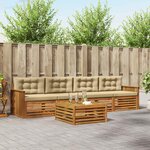 vidaXL Ensemble de canapés d'extérieur 5 Pièces Naturel et Beige