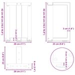 vidaXL Pieds de table basse en T  2 pièces  noir  28 x 25 x (42-43) cm  acier