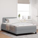 vidaXL Lit Box Spring avec Matelas et Lumière LED Gris 120x200 cm Tissu