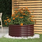 vidaXL Jardinière de jardin Acier enduit de poudre 80x80x36 cm Marron