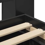 vidaXL Cadre de lit avec rangement Noir 200 x 200 cm Bois d'ingénierie