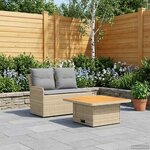 vidaXL Canapé de jardin avec accoudoirs et table relevable 2 Pièce
