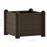 Vidaxl lit surélevé de jardin pp moka 43x43x35 cm