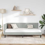 vidaXL Cadre de lit d'angle Gris clair 90 cm x 200 cm Velours