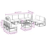 vidaXL Ensemble de canapé de jardin 9 Pièces Noir 70 x 70 x 32 cm