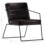 vidaXL Fauteuil Noir Cuir véritable