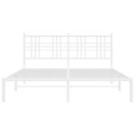 vidaXL Cadre de lit métal avec tête de lit blanc 160x200 cm