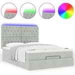 vidaXL Cadre de lit ottoman avec matelas gris clair 140x200 cm velours