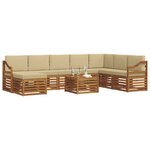 vidaXL Ensemble de canapés d'extérieur 9 Pièces Naturel et Beige