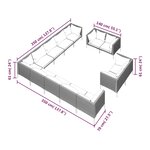 vidaXL Salon de jardin 13 Pièces avec coussins Résine tressée Gris foncé