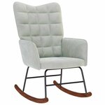 vidaXL Chaise à bascule avec tabouret en velours gris clair
