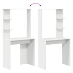 vidaXL Bureau blanc Blanc Bois d'ingénierie Moyen Bureau ordi