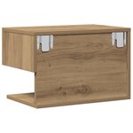 vidaXL Table de chevet murale chêne artisanal