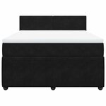 vidaXL Sommier à lattes de lit avec matelas Noir 140x190 cm Velours
