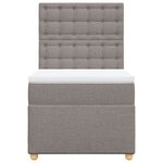 vidaXL Sommier à lattes de lit avec matelas Taupe 90x200 cm Tissu