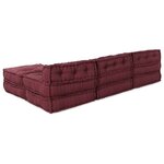 vidaXL Unité de canapé modulaire 4 Pièces Marron Tissu