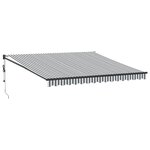 vidaXL Auvent rétractable anthracite et blanc 4x3 m tissu et aluminium