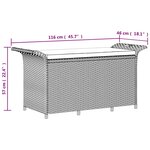 vidaXL Banc de jardin avec coussin noir 116x46x57 cm résine tressée