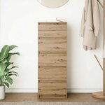 vidaXL Buffet et tiroirs chêne artisanal 37 5x35x99 cm bois ingénierie