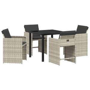 vidaXL Ensemble de salle à manger pour jardin 5 Pièces Gris clair