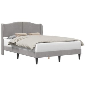 vidaXL Cadre de lit avec tête de lit Gris clair 160 x 200 cm Velours