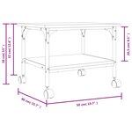 vidaXL Support d'imprimante à 2 niveaux sonoma gris 50x40x38 cm