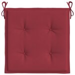 vidaXL Coussins de chaise de jardin lot de 4 rouge bordeaux 50x50x4 cm