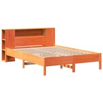 vidaXL Lit bibliothèque sans matelas cire marron 120x200 cm pin massif