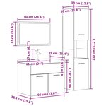 vidaXL Ensemble de meubles de salle de bain 4 Pièces gris béton