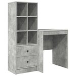 vidaXL Bureau avec tiroir 2 Pièces Gris béton