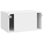 vidaXL Meuble TV mural Montage mural Blanc brillant 59 5 x 41 x 30 cm