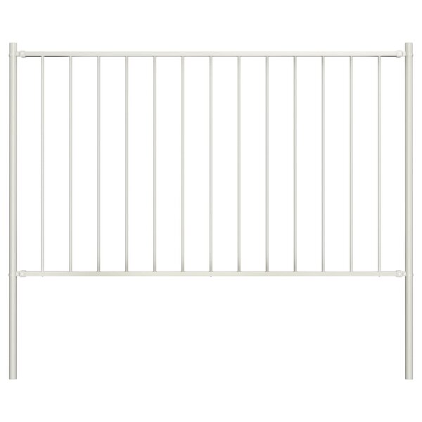 vidaXL Panneau clôture et poteaux acier enduit de poudre 1 7x1 m blanc