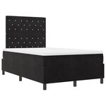 Lit à ressorts vidaXL avec matelas Noir 120x200 cm Velours