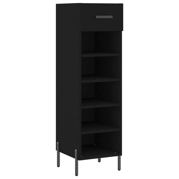 vidaXL Armoire à chaussures noir 30x35x105 cm bois d'ingénierie