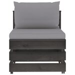 Vidaxl salon de jardin 6 pièces avec coussins bois imprégné de gris