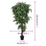 vidaXL Manguier artificiel 450 feuilles 120 cm vert