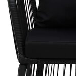 vidaXL Ensemble à manger de jardin et coussins 7 Pièces Noir Rotin PVC