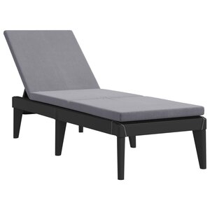 vidaXL Chaise longue avec coussin anthracite 186x60x29 cm PP