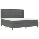 vidaXL Lit à ressort LED avec matelas Gris foncé 200 x 200 cm tissu