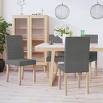 vidaXL Chaises à manger lot de 4 gris foncé tissu