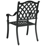 Chaises d'extérieur vidaXL Noir Aluminium 56 x 55 x 92 5 cm Solide