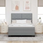 vidaXL Lit à ressorts avec matelas Gris clair 140 x 200 cm tissu