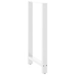 vidaXL Pieds de table de bar Blanc 2 pièces 60 x (110-111) cm Acier