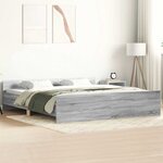 vidaXL Cadre de lit sans matelas sonoma gris 160x200 cm