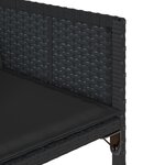 vidaXL Ensemble à manger de jardin coussins 7Pièces Noir Résine tressée
