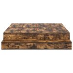 vidaXL Cadre de lit avec rangement Chêne fumé 226 5 x 140 x 31 5 cm