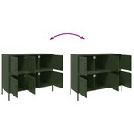 vidaXL Buffet vert olive 100 5x39x79 cm acier